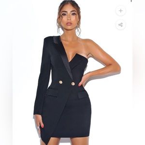 Miss Circle tuxedo blazer dress